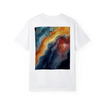 Abstract Marble Swirl Blue Orange Gold