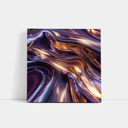 Liquid Metal Abstract Purple Gold Waves