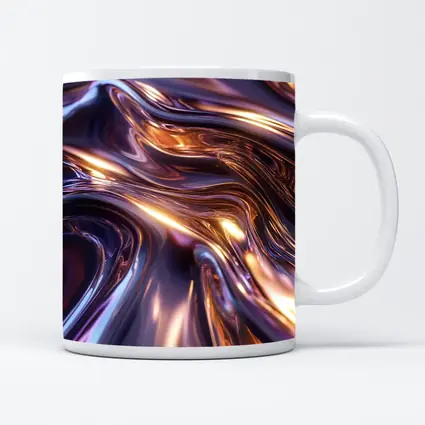 Liquid Metal Abstract Purple Gold Waves