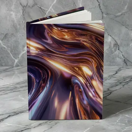 Liquid Metal Abstract Purple Gold Waves