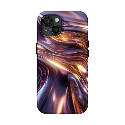 Liquid Metal Abstract Purple Gold Waves