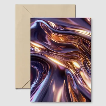 Liquid Metal Abstract Purple Gold Waves