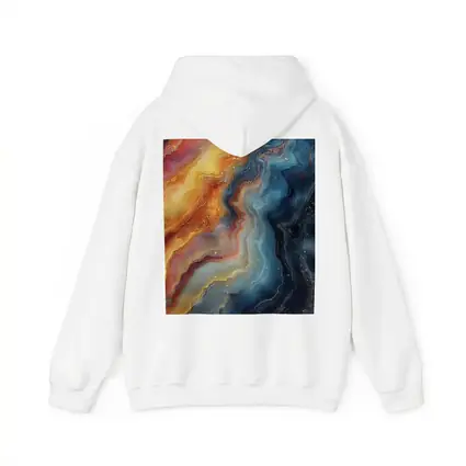 Abstract Fluid Art Galaxy Marble Blue Orange
