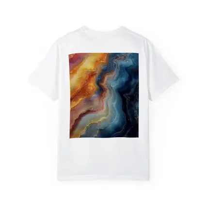 Abstract Fluid Art Galaxy Marble Blue Orange