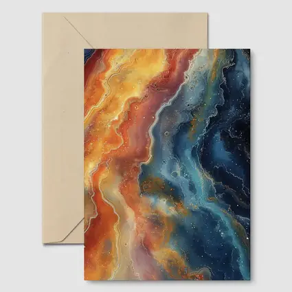 Fire and Space Abstract Fluid Art