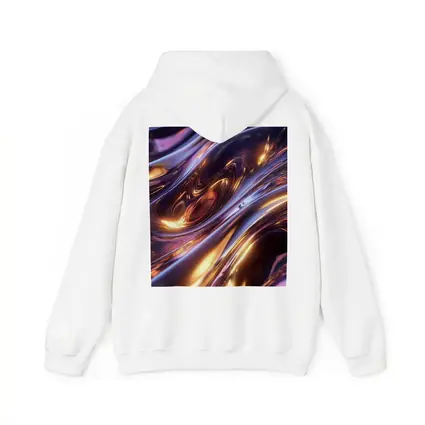 Liquid Metal Purple Gold Abstract Waves