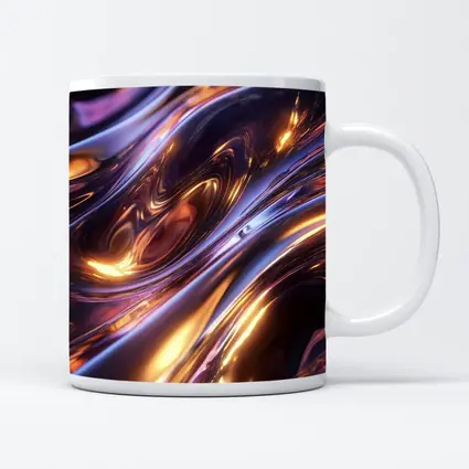 Liquid Metal Purple Gold Abstract Waves