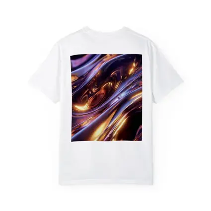 Liquid Metal Purple Gold Abstract Waves