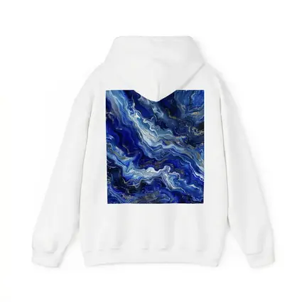 Blue Marble Abstract Flow Gold Accents