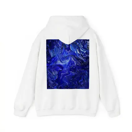 Deep Blue Abstract Swirling Oil Paint Art