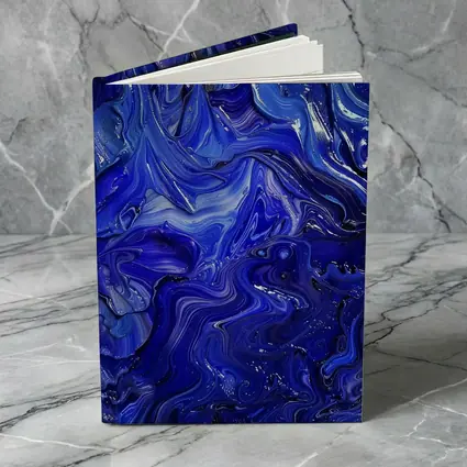 Deep Blue Abstract Swirling Oil Paint Art