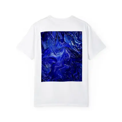 Deep Blue Abstract Swirling Oil Paint Art