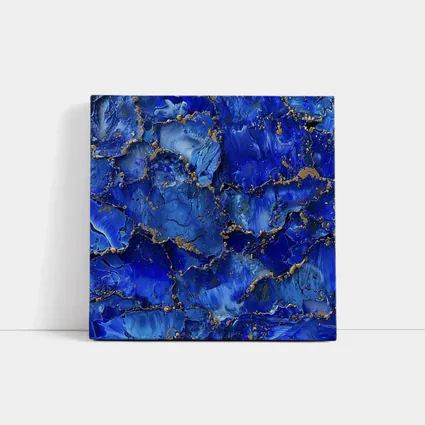 Royal Blue Gold Abstract Marble Art