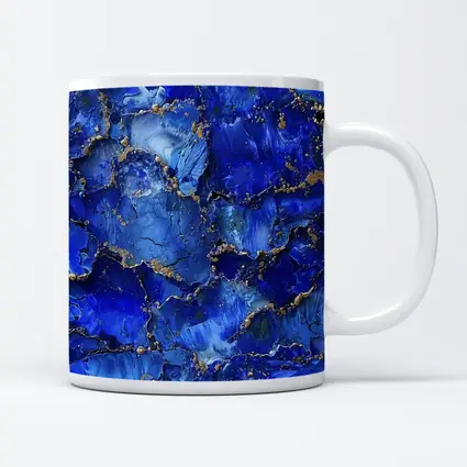 Royal Blue Gold Abstract Marble Art
