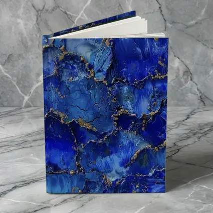 Royal Blue Gold Abstract Marble Art