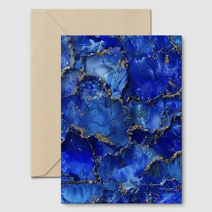 Royal Blue Gold Abstract Marble Art