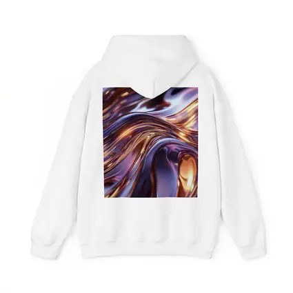 Metallic Purple Gold Flowing Abstract Waves