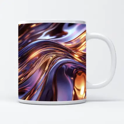 Metallic Purple Gold Flowing Abstract Waves