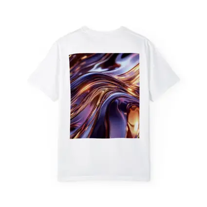 Metallic Purple Gold Flowing Abstract Waves