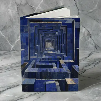 Blue Geometric Tunnel Abstract Cubist Architecture