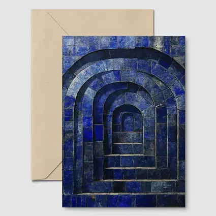 Blue Mosaic Tile Arches Architectural Art