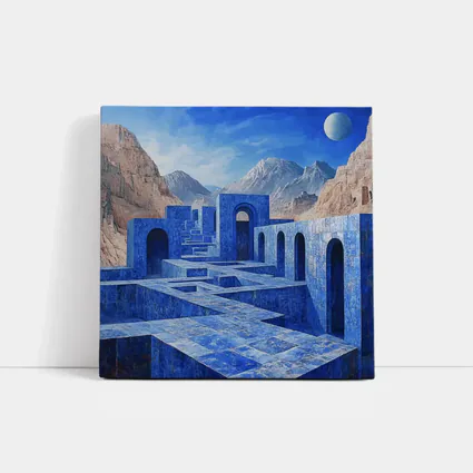 Blue Stone Labyrinth Ancient Desert Mountains