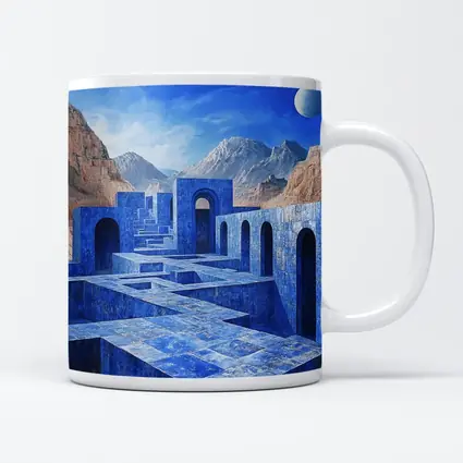 Blue Stone Labyrinth Ancient Desert Mountains