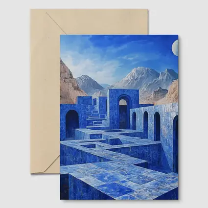 Blue Stone Labyrinth Ancient Desert Mountains