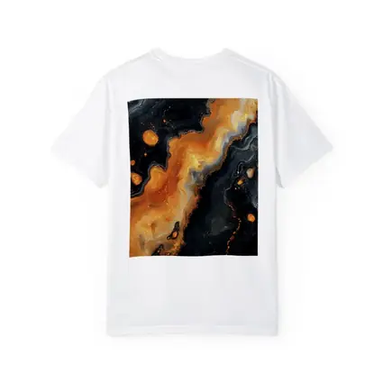 Black Orange Abstract Fluid Art Painting