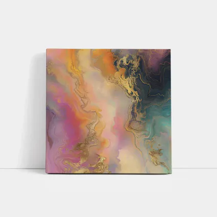 Colorful Marble Abstract Art Gold Veins