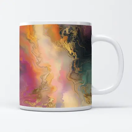 Colorful Marble Abstract Art Gold Veins
