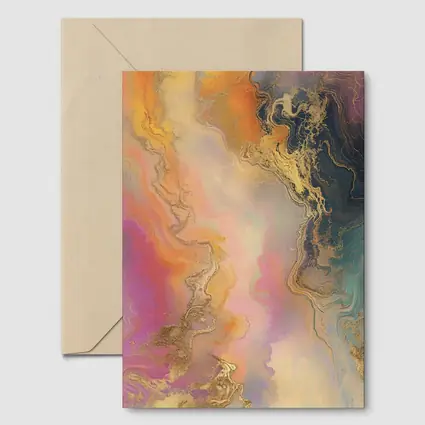 Colorful Marble Abstract Art Gold Veins