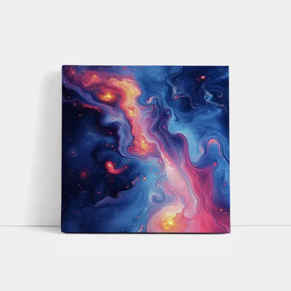Cosmic Nebula Abstract Blue Pink Swirl Art