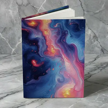 Cosmic Nebula Abstract Blue Pink Swirl Art
