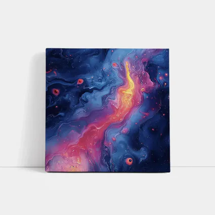 Cosmic Nebula Abstract Blue Pink Swirls