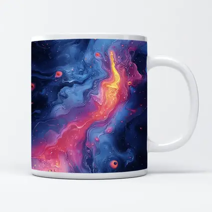 Cosmic Nebula Abstract Blue Pink Swirls