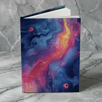 Cosmic Nebula Abstract Blue Pink Swirls