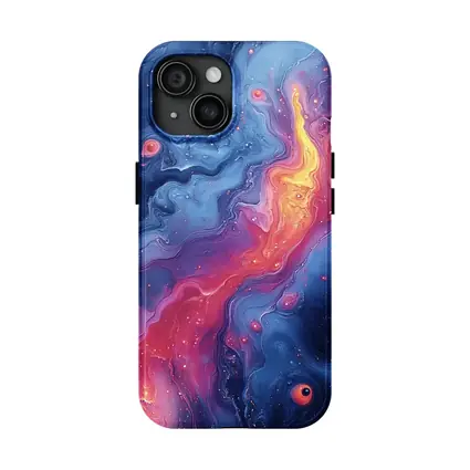 Cosmic Nebula Abstract Blue Pink Swirls