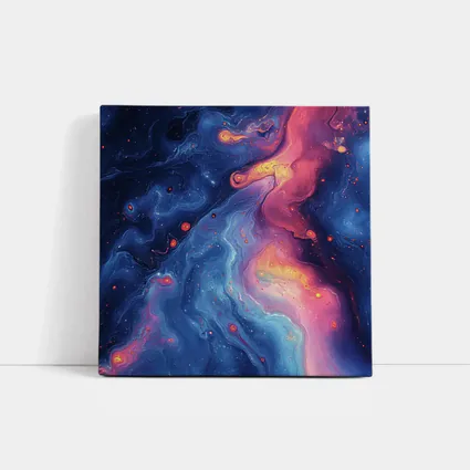 Cosmic Nebula Abstract Dark Blue Pink Art