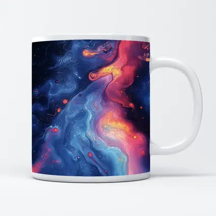 Cosmic Nebula Abstract Dark Blue Pink Art