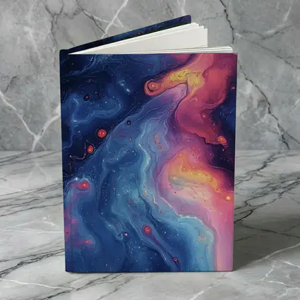 Cosmic Nebula Abstract Dark Blue Pink Art