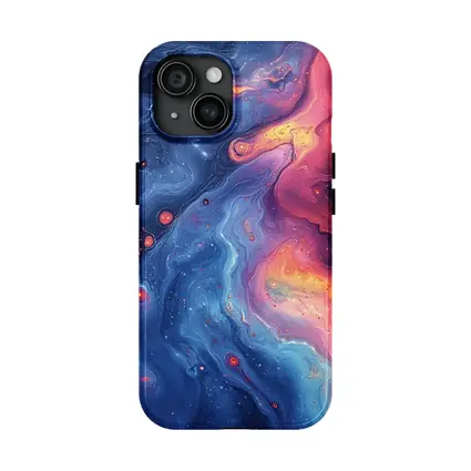 Cosmic Nebula Abstract Dark Blue Pink Art