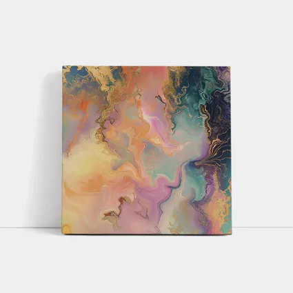 Pastel Marble Abstract Art Gold Veins