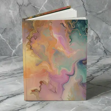 Pastel Marble Abstract Art Gold Veins