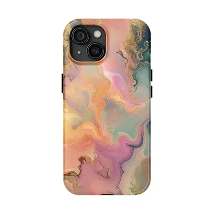 Pastel Marble Abstract Art Gold Veins