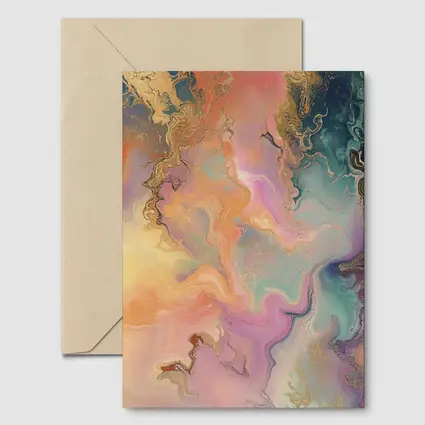 Pastel Marble Abstract Art Gold Veins
