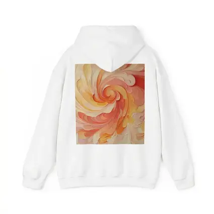 Swirling Coral Orange Abstract Spiral Art