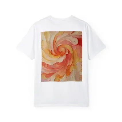 Swirling Coral Orange Abstract Spiral Art