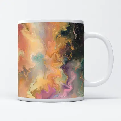 Pastel Marble Abstract Art Gold Swirls