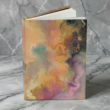 Pastel Marble Abstract Art Gold Swirls